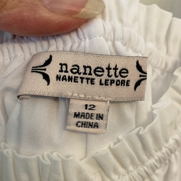 Nanette Lepore White Eyelet Peasant Dress - Picture 2 of 8